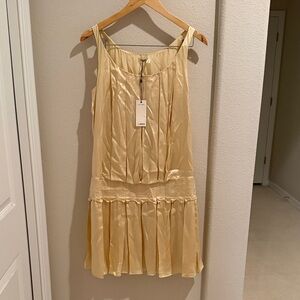 Max Studio Leon Max 100% Silk Cream Dress